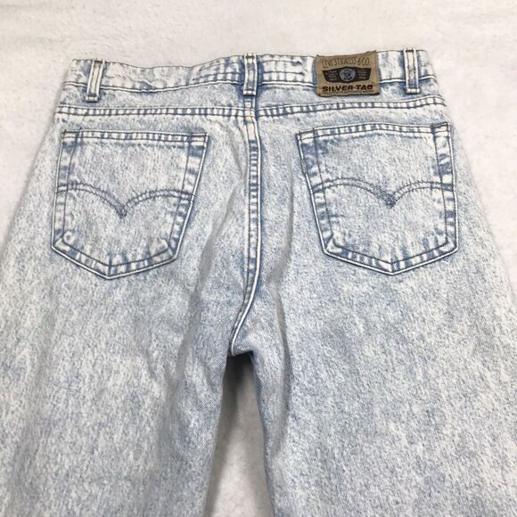 90s LEVIS Silvertab 512 Acid Wash Jean Men 33/34 (30x32 actual) USA Slim Taper - Picture 7 of 16